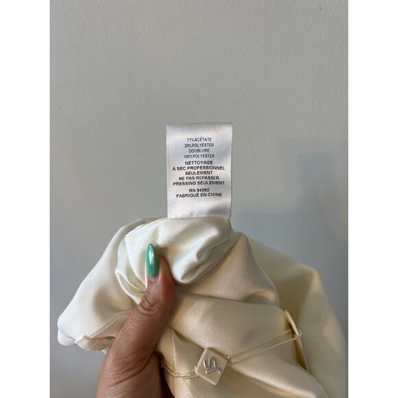 NWT Jonathan Simkhai Belted Crepe Wide Leg Jumpsuit Women's White Size: 0 - Picture 11 of 12